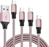 Type C Charger Cord Rosegold - NHENY USB C Shiny Rapid Charging Cable Nylon Braided 4 Pack 10FT 2x6F