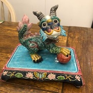 侯春廷大師作品 麒麟龍交趾陶
