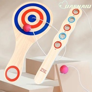 UAENAIU Tether Ball Paddle, Wood Elastic Cord Elastic Skill Ball, Gifts Tethered Ball Scoring Holes 