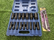 ZEN ชุดลูกบล็อกดำยาว ขนาด 4 หุน 16 ตัว/ชุด ขนาด 10-32 MM พร้อม ด้ามฟรี ขนาด 4หุน 1/2 ของแท้ ส่งด่วน 