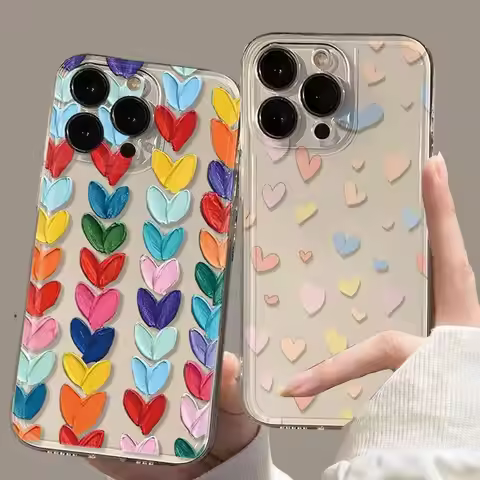 Clear Oil Painting Love Heart Case for Huawei Honor 90 Lite X9A 5G X7B X8B X9B Y9 Prime 2019 Nova 3i