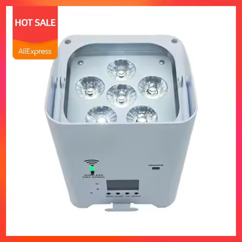 6x18W RGBWA+UV 6in1 LED Wireless Battery Par light For Stage Show Disco DJ Party Club Bar