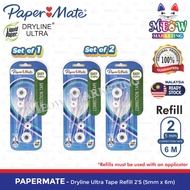 Papermate Dryline Ultra Correction Tape Refill 2'S (5mm x 6m) - Set of 1 / Set of 2