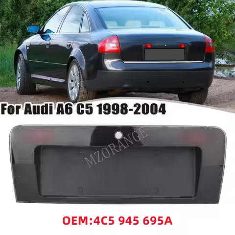 Rear License Number Plate Lights Frame Cover for Audi A6 C5 1998-2004 License Light ABS Replacement 