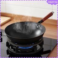[JoyDIY] Uncoated Cast Iron Wok Handmade Cast Iron Wok Non Kitchen Cookware for, Open Flame