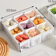 9 Separator Vegetable Storage Container Kitchen Spices With Strainer Multipurpose Food Storage Box