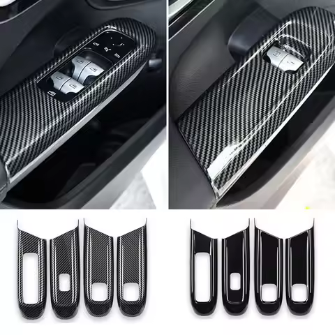Accessories Door Window Gl Lift Button Cover Trim Frame ABS Sticker Cover for Mercedes Benz E Class