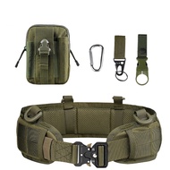 Military Tactical Battle Belt Molle Set Inner Outer Waist Belt with Keychain Holder Phone Tool Bag Nylon Webbing Rigger Belts