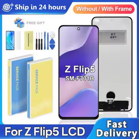 TFT Flip5 Display For Samsung Z Flip 5 SM-F731 LCD Display Touch Screen Digitizer Assembly Replaceme