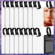 (GPBS) 16pcs Sublimation Luggage Tags PU Leather Name Tag Blank Suitcase Tags Heat Transfer Bag Tags