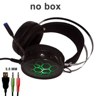 n Music Gaming Headset with Microphone Headphones Surround USB 7.1&amp;3.5MM Wired Earphone for PC Computer X box One PS4 RGB Light