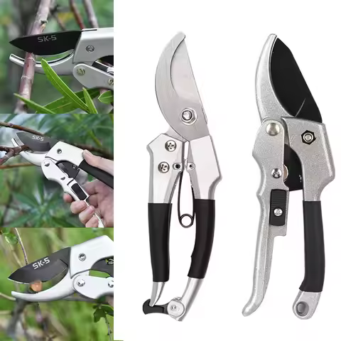New 20cm Ratchet Plant Trim Horticulture Hand Shear Orchard Pruning Pruner Cut Secateur Shrub Garden