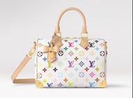 全新 2026 現貨 LV x TM 村上隆 白三彩 speedy25 sp25 Speedy Bandoulière 25 Louis Vuitton 