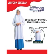 Jualan Rahmah (School Uniform) ~ Baju Kurung Sahaja Sekolah Menengah Putih Nila Kain Licin Koshibo (