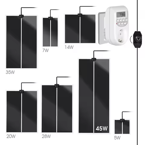 5-45W Plants Pets Adjustable Heating Pad 7 Day Heavy Duty Digital Programmable Timer Heater Mat Warm