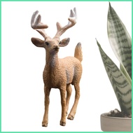 Elk Sculpture Standing Educational Holiday Collection Wild Animal Elk Figure for Collectors Adults B