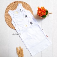 INDOBAYI 3pc White Velvet Singlet White NB, XS, S, M, L, LB
