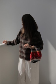 摩卡條紋上衣 限量 wool moka stripe top