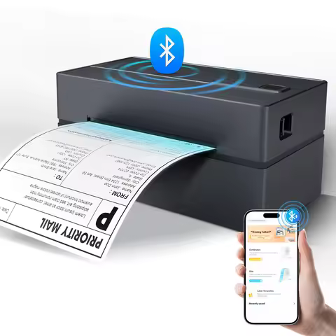 Thermal Label Printer Portable No Ink Required 203DPI 4x6 for Small Business Bluetooth USB High Spee