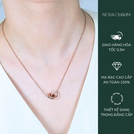 Women's Charm Necklace with Two Interwoven Circles Meaning of Eternal Love - NOVA Charm, NCS006