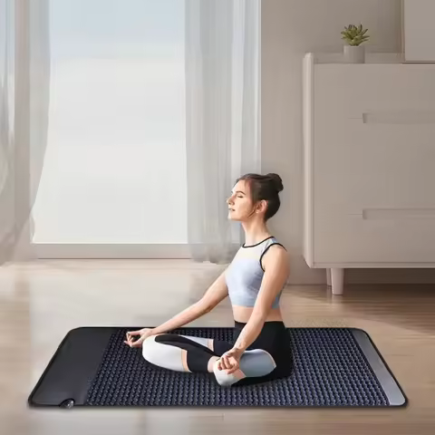 Hot mattress with black crystal negative ion and clay physiotherapy yoga mat good for health of the 