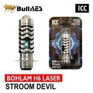 Lampu LED Motor H6 Laser Devil Eye Biru Stroom BULLAES