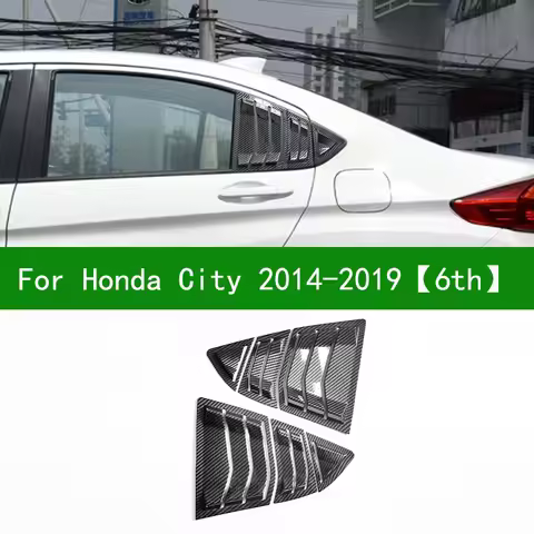 Carbon Fiber pattern black Side after Window trim decoration Posterior triangle Trims For honda city