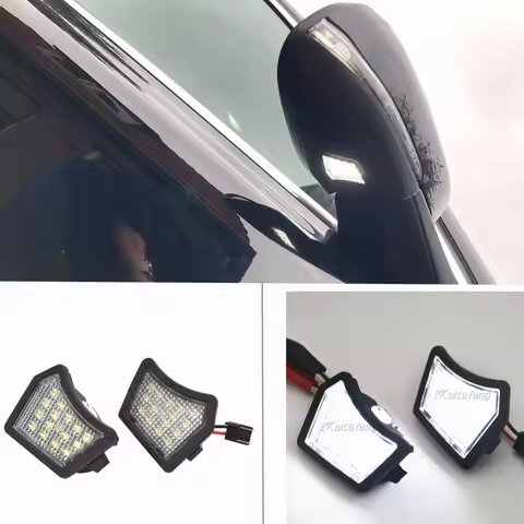 LED Under Mirror Puddle Light For Volvo V40 V50 V60 V70 MK3 C70 MK2 XC90 XC70 Jaguar XK XF Auto Acce