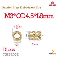 Screw nut M2 M2.5 M3 M4 M5 Knurled brass embedment nuts insert nut injection