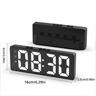 LED Mirror Table Clock Digital Alarm Snooze Display Time Desktop Electronic Table Clocks Desktop Clo