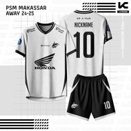 Latest Psm Makassar Away White 24/25 Jersey Supporter Suit