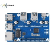 for  USB 3.2 Gen1 HUB Gigabit ETH HAT Expansion Board USB 3.2 Gen1+1000M ETH Ports for  4B