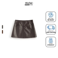 Women's Pu Form Straight Skirt - Routine 10F25SKIW014