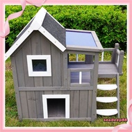 Cat villa waterproof solid wood pet nest outdoor cat nest home cat luxury cat cage cat house cat vil