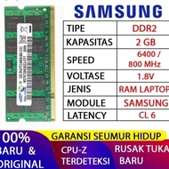 RAM LAPTOP SAMSUNG DDR2 2GB 6400/800MHz ORIGINAL RAM SODIMM 1,8v 2GB