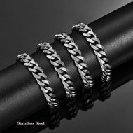 Hot Sale 5mm/6mm/7mm/8mm/9mm Gold Plated Stainless Steel Cuban Link Chains Classic Men Boy Curb Chun