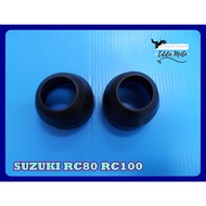 SUZUKI RC80 RC100 -- FRONT SHOCK DUST COVER RUBBER SET // "Black"