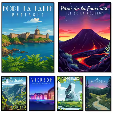 Le Havre, Bordeaux, Brittany, Reunion Island, Vosges Mountains, Corsica, Les Carrosses, Marseille to