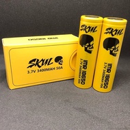 YELLOW SKULL BATTERY 18650 3400MAH 3.7V 50A VAPE POD