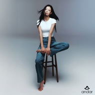 [ANDAR] AIR denim straight fit jeans(LYCRA X ANDAR collaboration) Women Clothes korea style straight