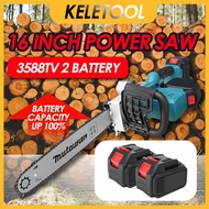 16 Inch Chain Saw Battery Chainsaw Cordless 8" Gergaji Batteri Wireless Electric Chain Saw Logging Saw 12 Inch Rechargeable Strong Power 2 Lithium Battery Thickened and Widened