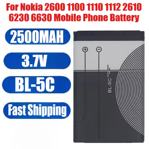BL-5C BL-4C Battery For Nokia 2600 1100 1110 1112 2610 6230 6630 for Nokia 6100 6125 6136 6170 6300 
