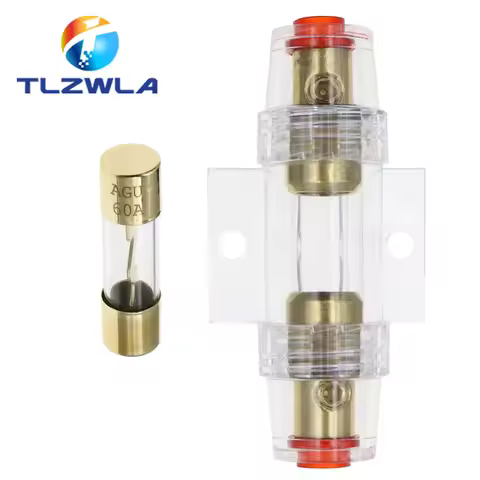 1Set 30A 40A 50A 60A 70A 80A 100A AGU 10*38MM Fuse & Holder Car Audio Refit Fuse Holder Car Stereo A