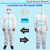 COVERALL BLUE LINE PPE JUMPSUIT 55GSM