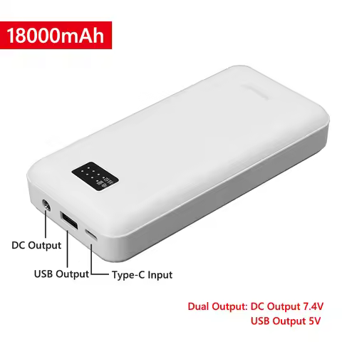 18000mah Power Bank 12V 7.4V DC Output Portable Battery For iPhone Air Conditioned Clothing Cooling 
