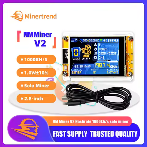 Bitcoin Miner NerdMiner V2 1000KH/s Hashrate Lucky Miner Crypto Solo Lottery Bitcoin BTC BCH DGB 2.8