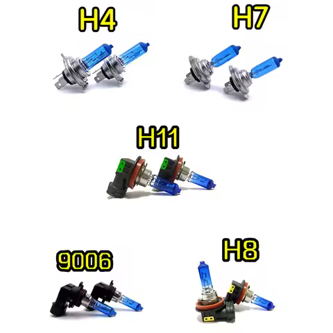 2pcs H4 H7 H8 H11 Super White Headlights P43t 60/55W 12V Quartz Halogen Bulb High Power 100W auto Hi