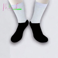 MMB - High School Socks - High School Socks - Plain Black and White Socks E03