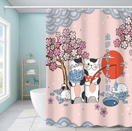 全城熱賣 - 加厚印花浴簾防黴淋浴簾(款式：3)(180寬x180高)