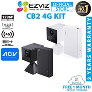 Ezviz CB2 4G Kit 3MP Two Way Talk CB2 Battery Partner 4G LTE Battery Powered Smart Security CCTV Cam